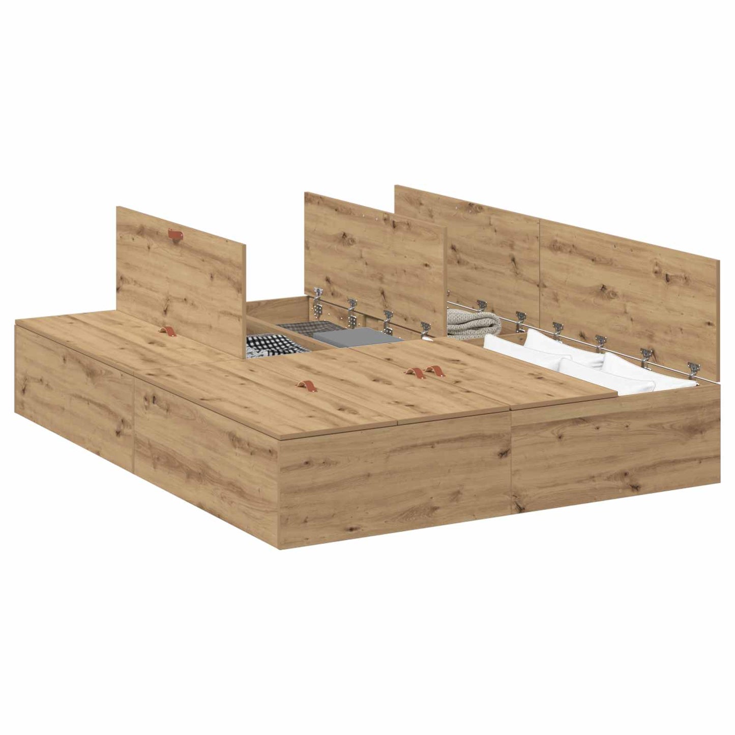 Storage Bed Frame Artisan Oak 150 x 200 cm Engineered Wood