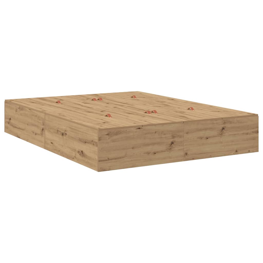 Storage Bed Frame Artisan Oak 150 x 200 cm Engineered Wood