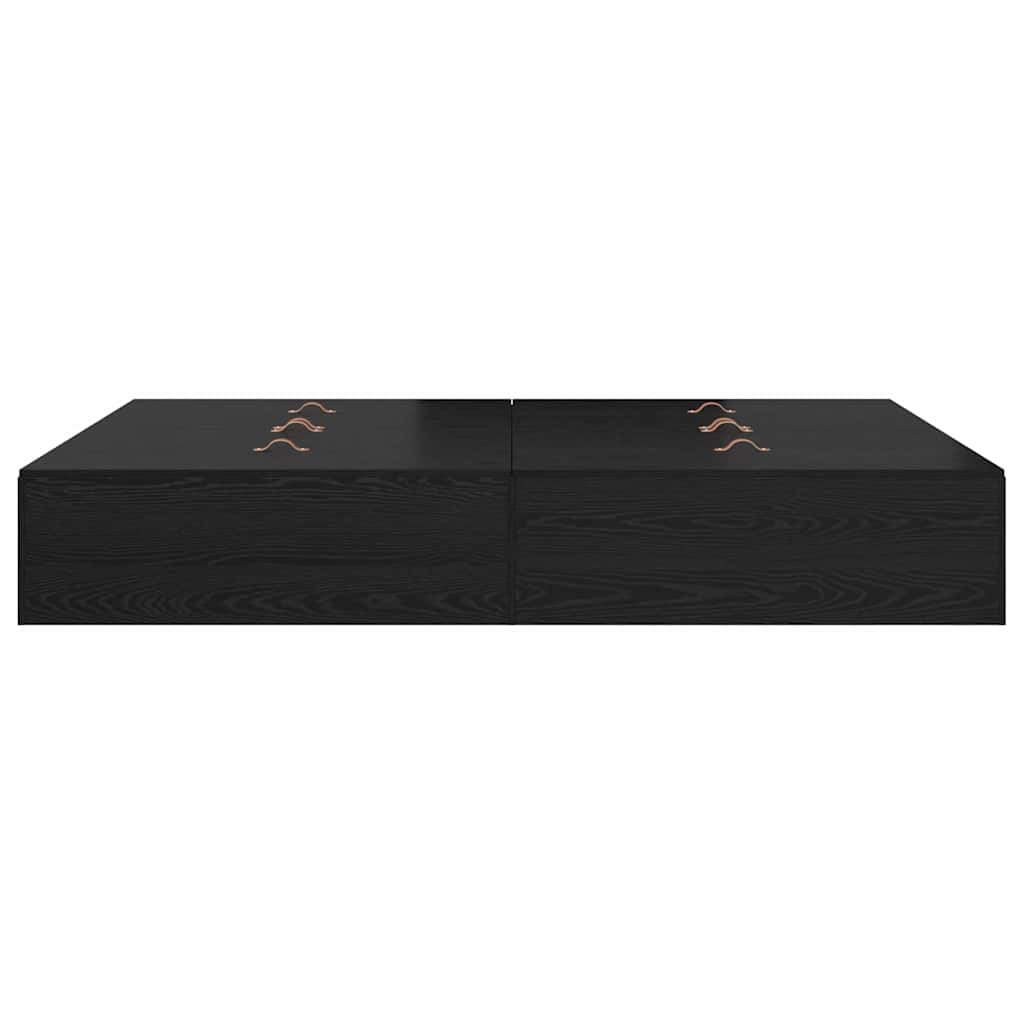 Storage Bed Frame Black Oak 160 x 200 cm Engineered Wood