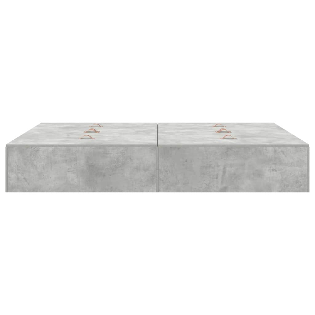 Storage Bed Frame Concrete Grey 160 x 200 cm Engineered Wood