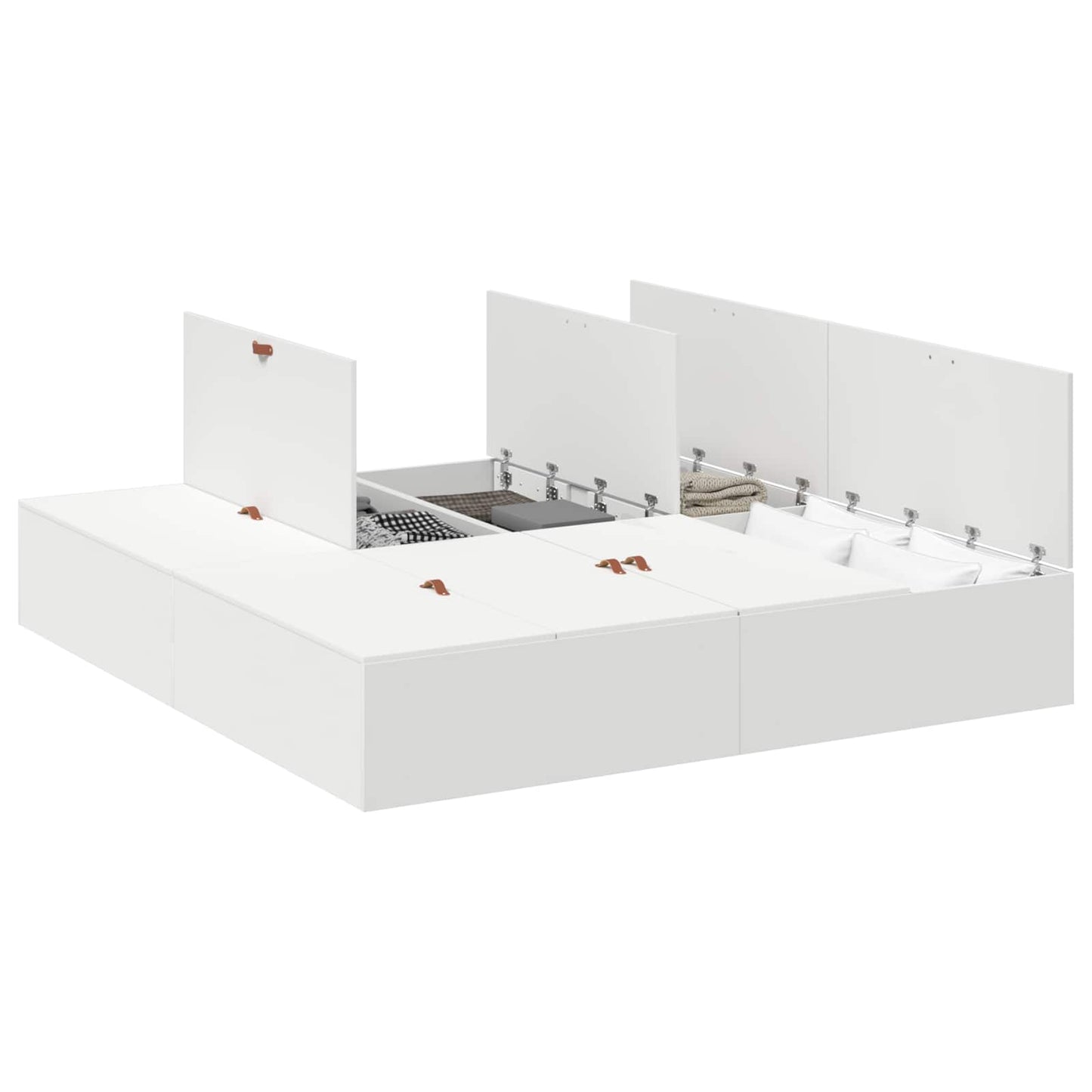 Storage Bed Frame White 180 x 200 cm Engineered Wood