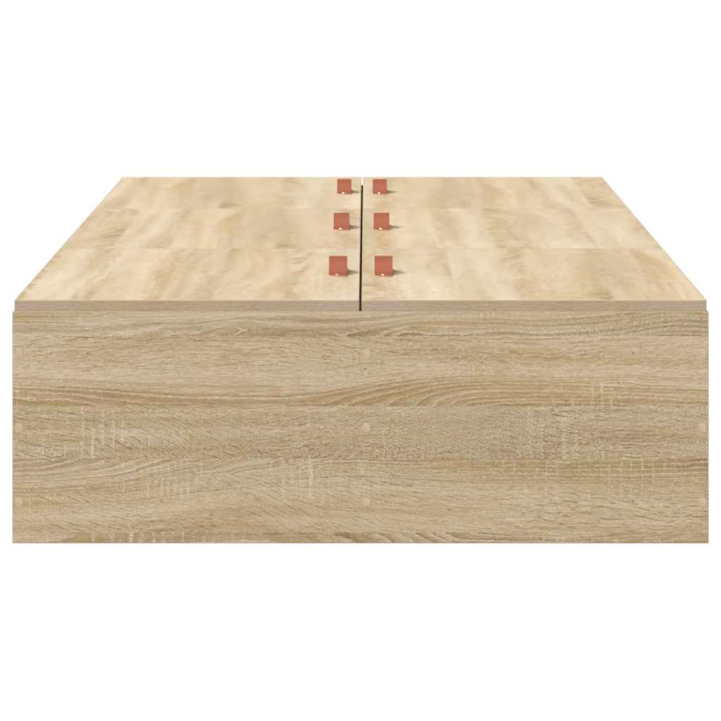 Storage Bed Frame Sonoma Oak 90 x 190 cm Engineered Wood