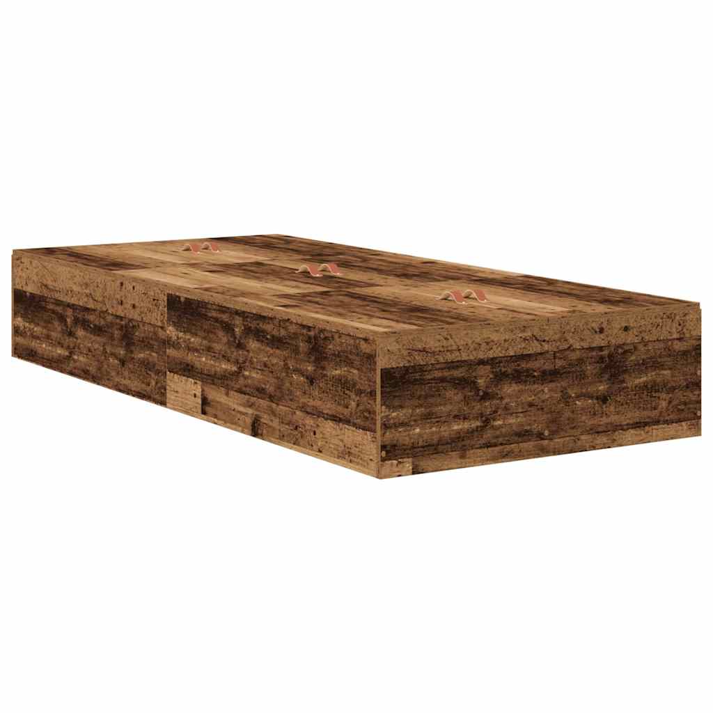 Storage Bed Frame Old Wood 70 x 190 cm Engineered Wood