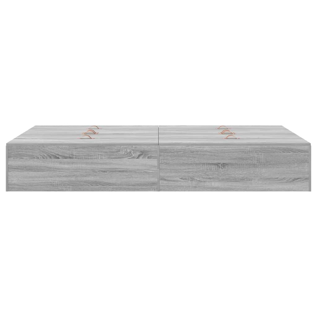 Storage Bed Frame Grey Sonoma 120 x 190 cm Engineered Wood