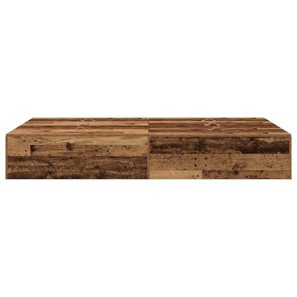 Storage Bed Frame Old Wood 120 x 190 cm Engineered Wood