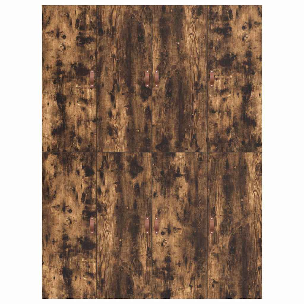 Storage Bed Frame Smoked Oak 140 x 190 cm Engineered Wood
