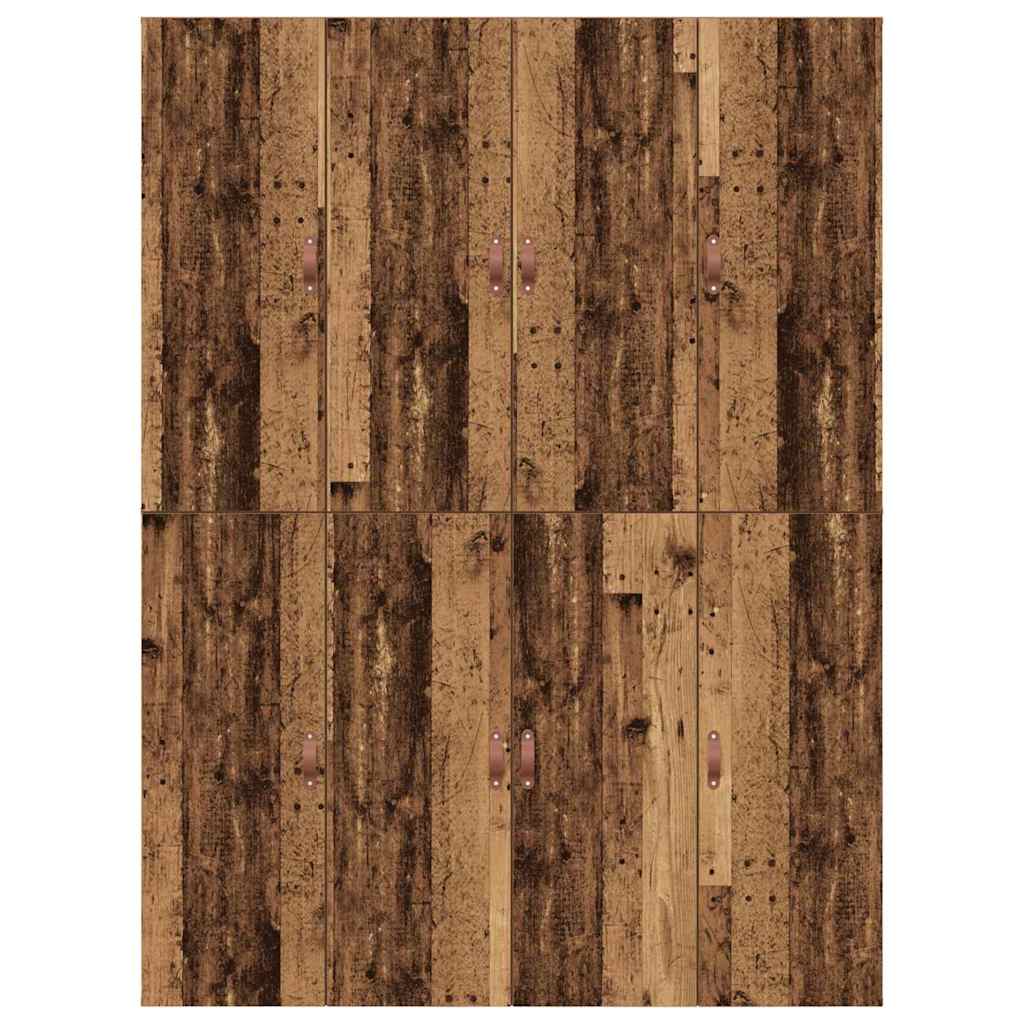Storage Bed Frame Old Wood 135 x 190 cm Engineered Wood