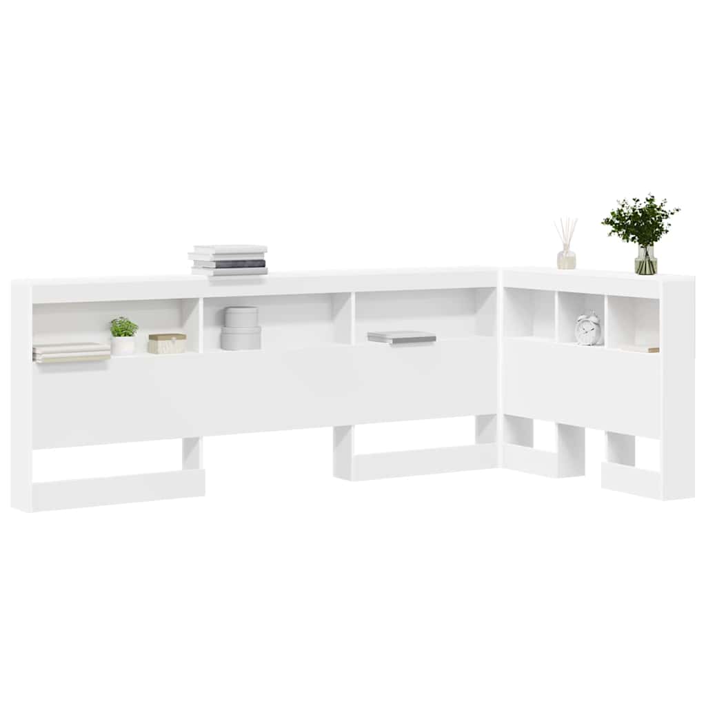 Storage Headboard with Shelf White 80 cm Engineered Wood