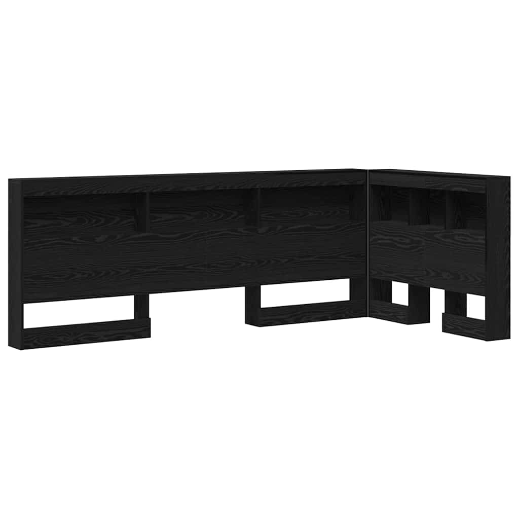 Storage Headboard with Shelf Black Oak 80 cm Engineered Wood
