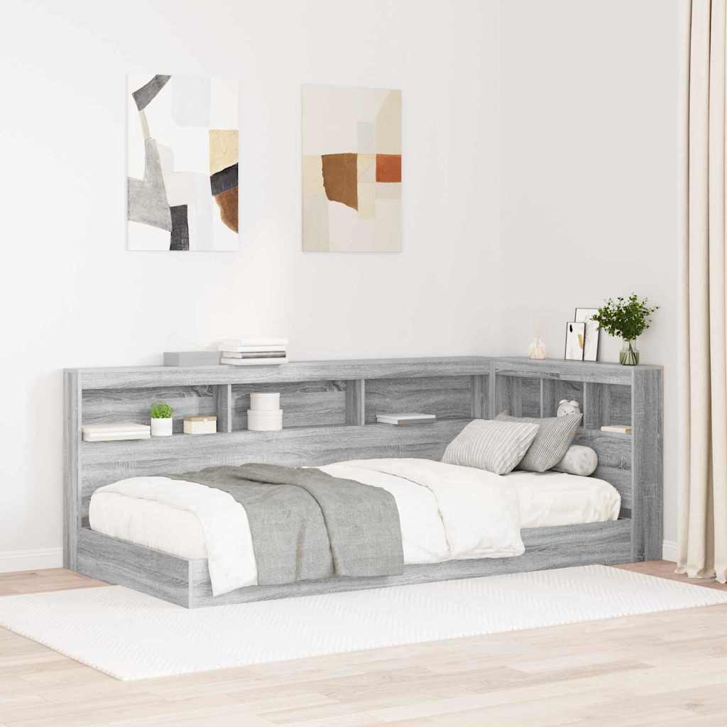 Storage Headboard with Shelf Grey Sonoma 80 cm Engineered Wood