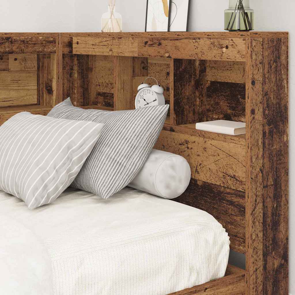 Storage Headboard with Shelf Old Wood 80 cm Engineered Wood
