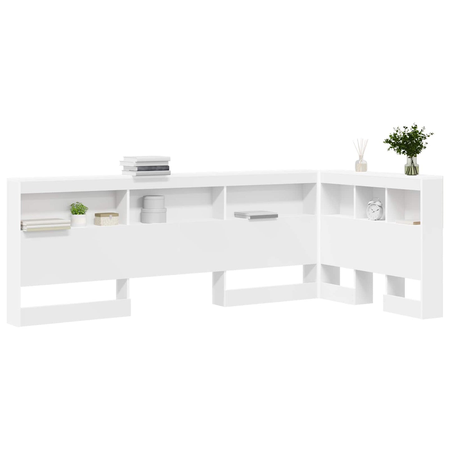 Storage Headboard with Shelf White 90 cm Engineered Wood