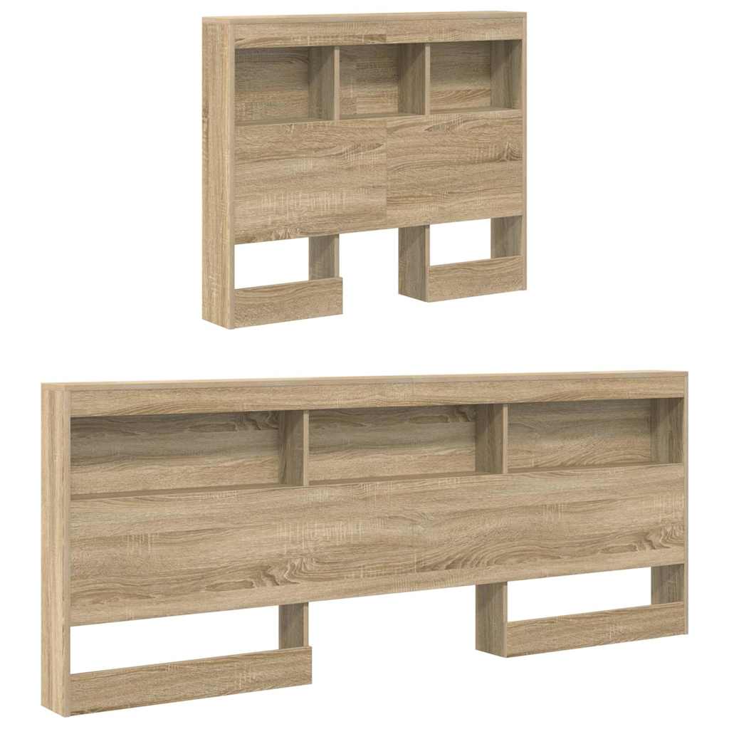 Storage Headboard with Shelf Sonoma Oak 90 cm Engineered Wood