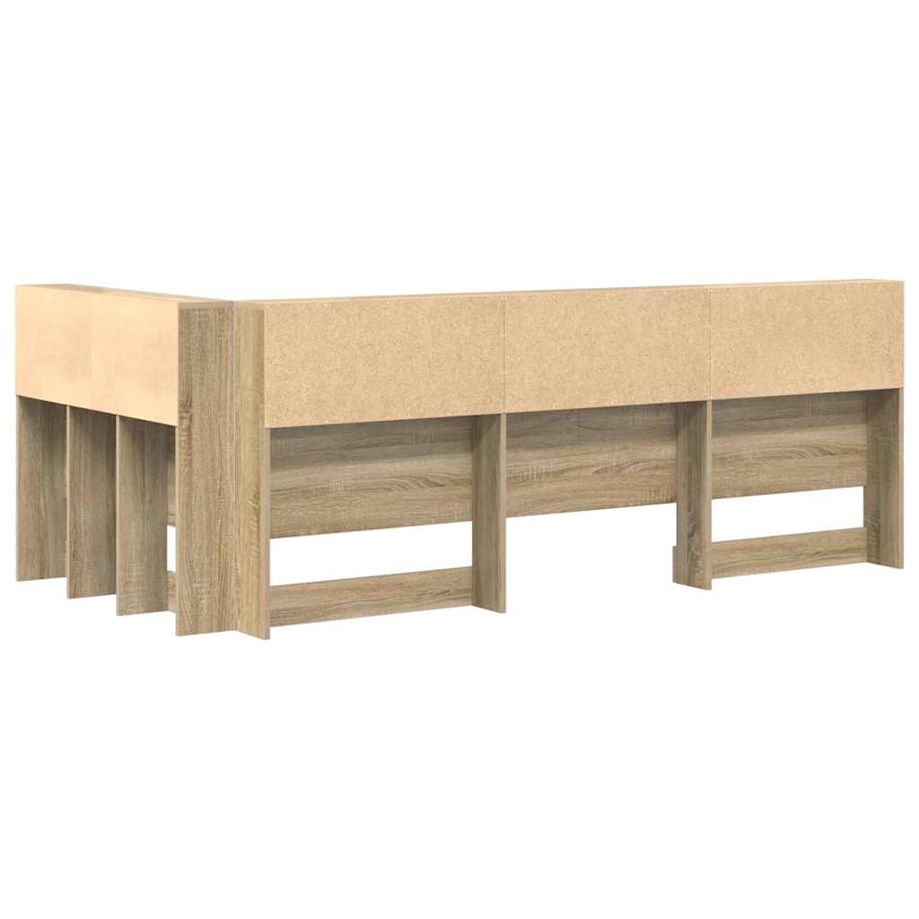 Storage Headboard with Shelf Sonoma Oak 90 cm Engineered Wood