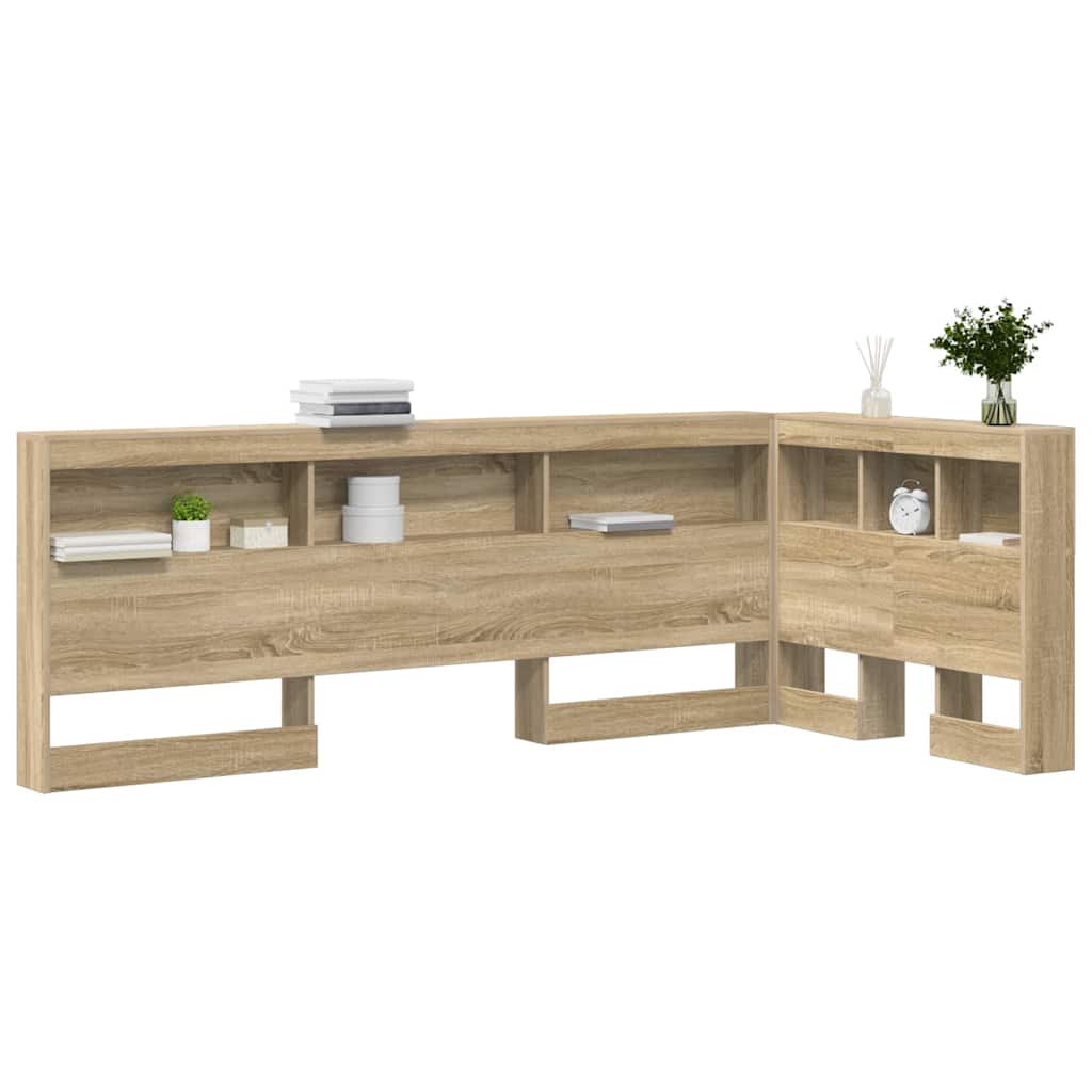 Storage Headboard with Shelf Sonoma Oak 90 cm Engineered Wood