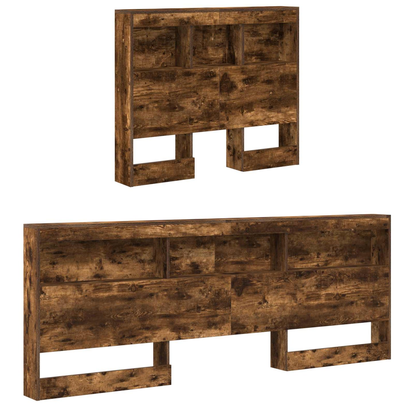 Storage Headboard with Shelf Smoked Oak 90 cm Engineered Wood
