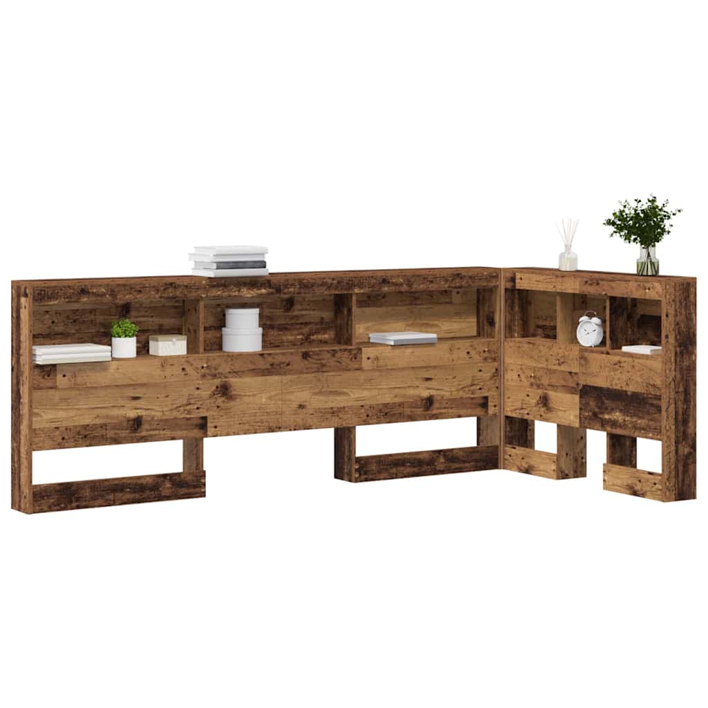 Storage Headboard with Shelf Old Wood 90 cm Engineered Wood