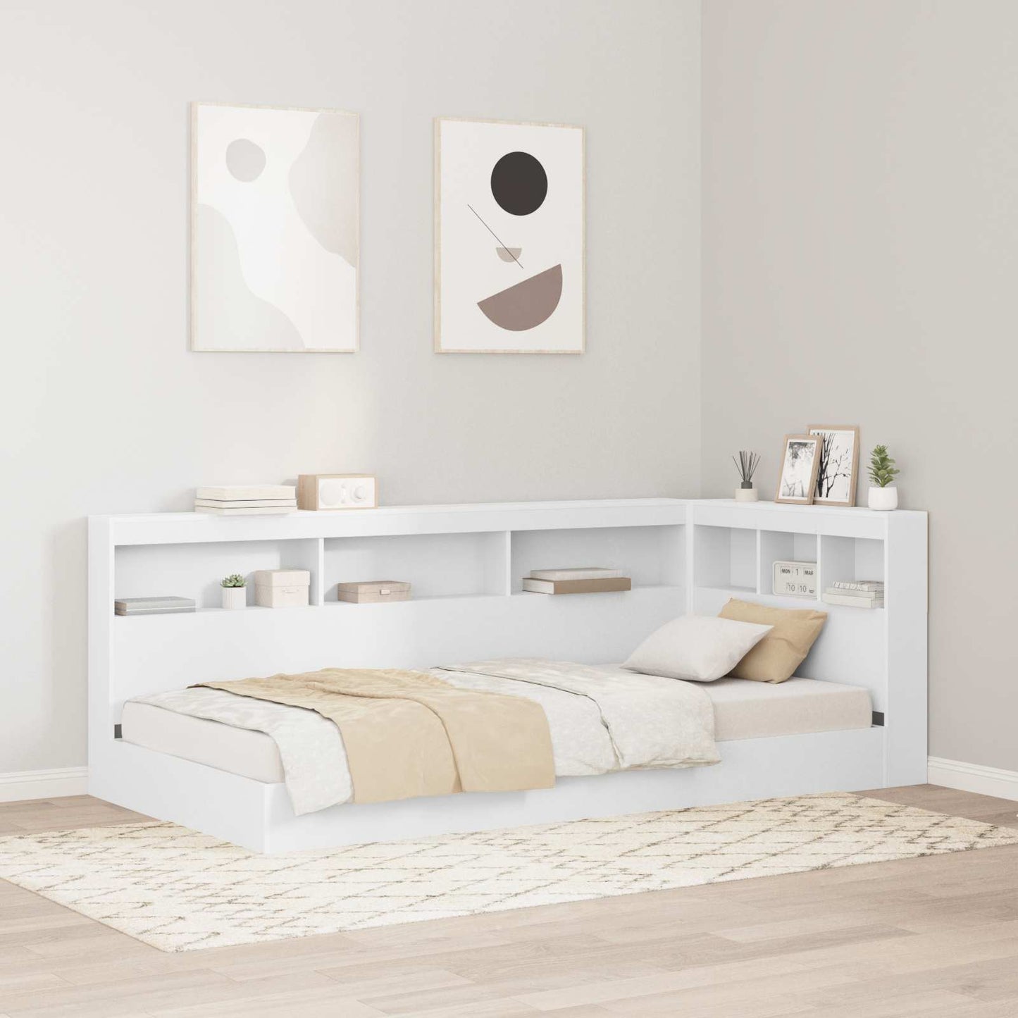 Storage Headboard with Shelf White 100 cm Engineered Wood