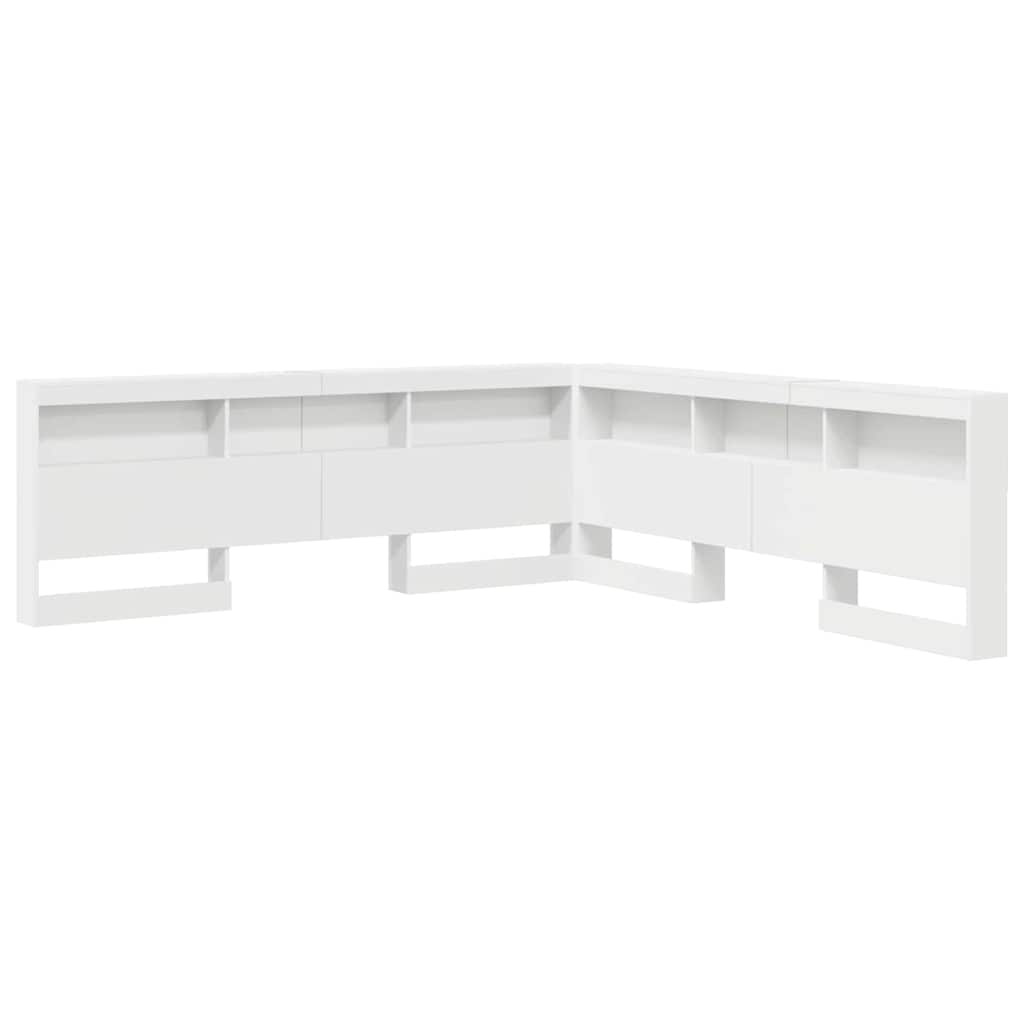 Storage Headboard with Shelf White 200 cm Engineered Wood