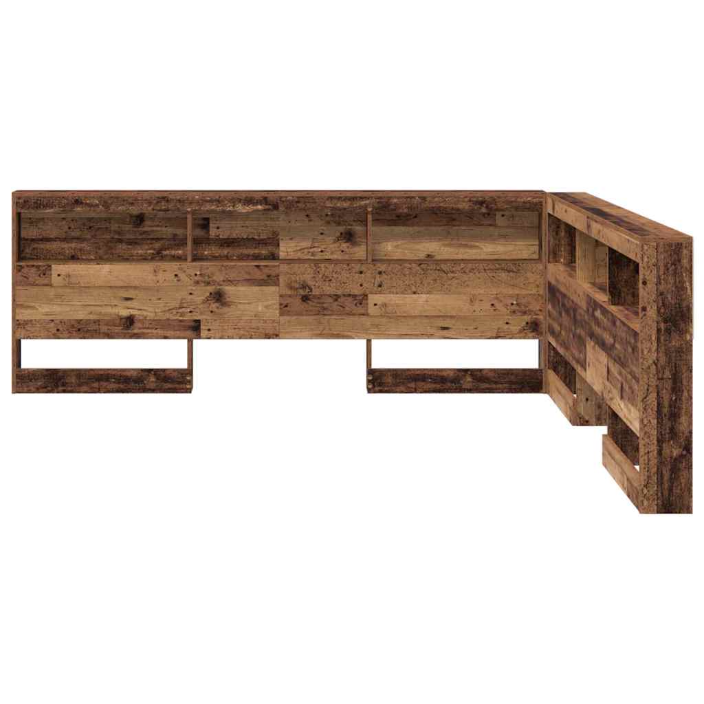 Storage Headboard with Shelf Old Wood 200 cm Engineered Wood