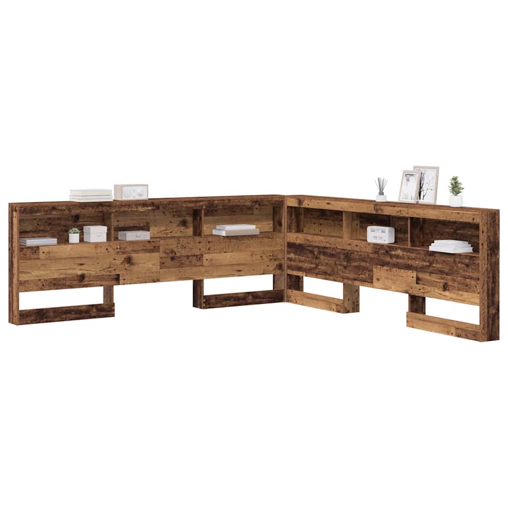 Storage Headboard with Shelf Old Wood 200 cm Engineered Wood