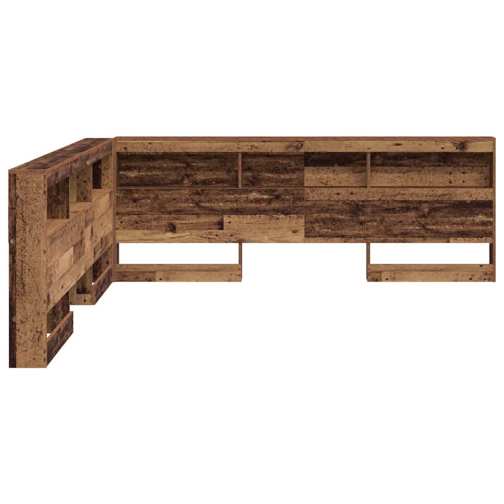 Storage Headboard with Shelf Old Wood 200 cm Engineered Wood