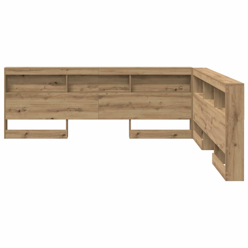 Storage Headboard with Shelf Artisan Oak 200 cm Engineered Wood
