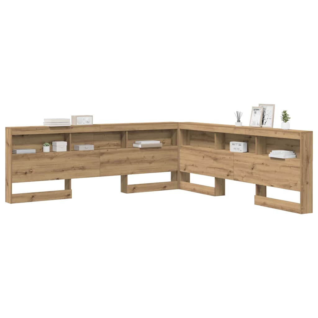 Storage Headboard with Shelf Artisan Oak 200 cm Engineered Wood