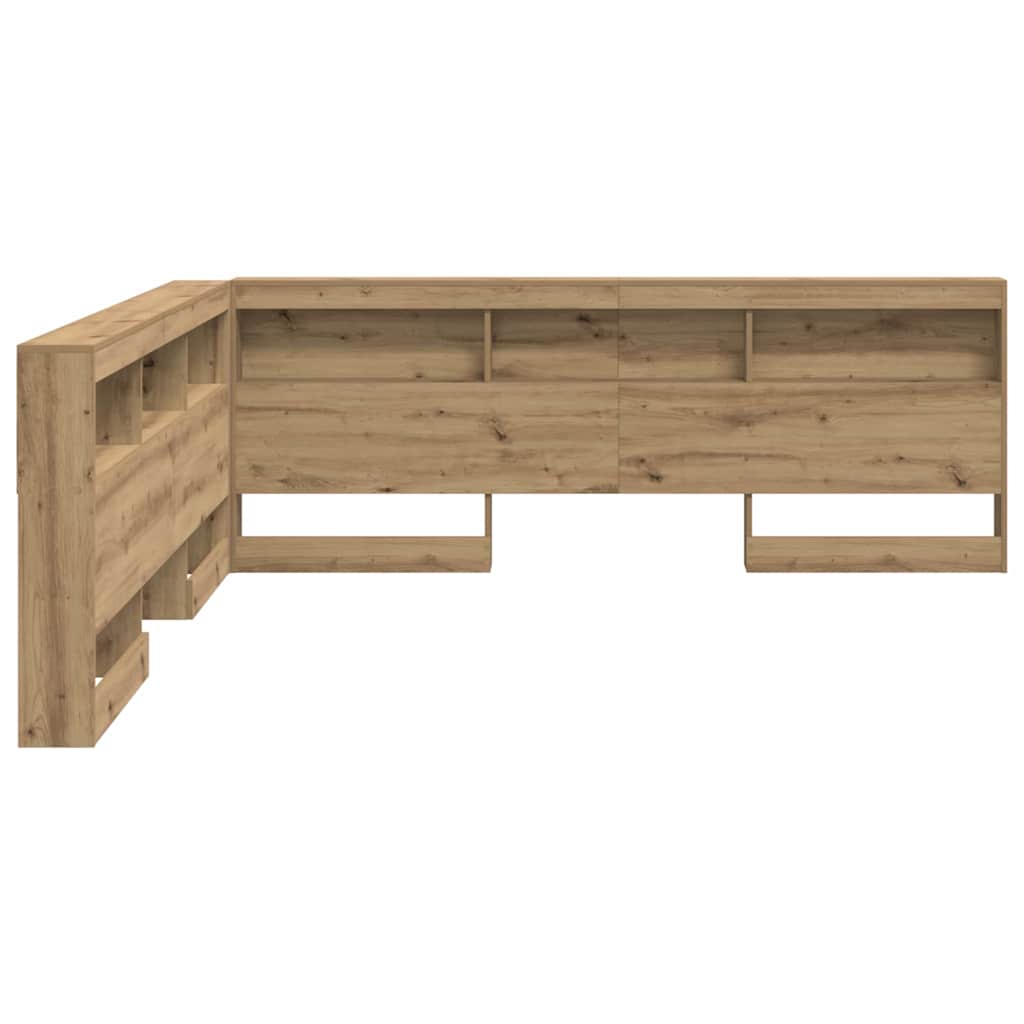 Storage Headboard with Shelf Artisan Oak 200 cm Engineered Wood