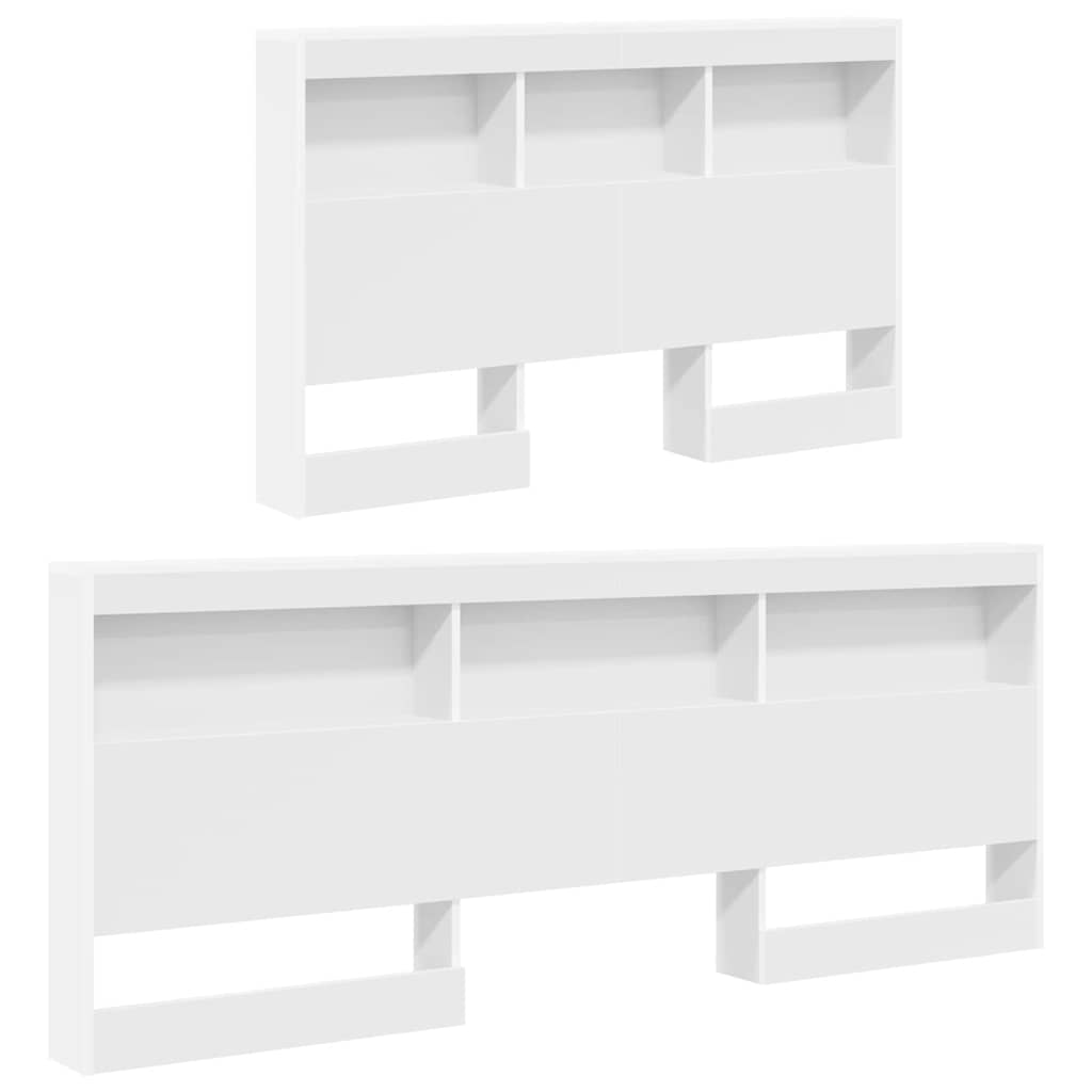Storage Headboard with Shelf White 120 cm Engineered Wood