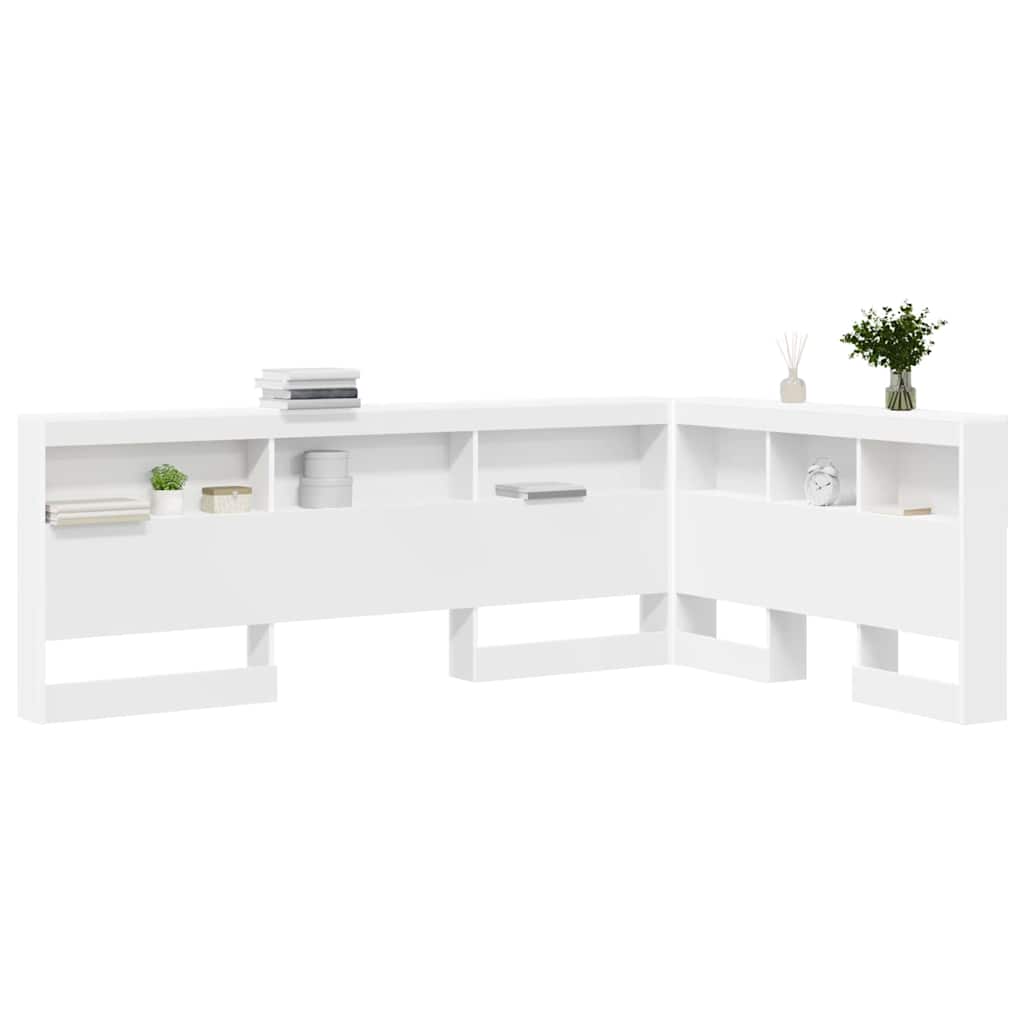 Storage Headboard with Shelf White 120 cm Engineered Wood