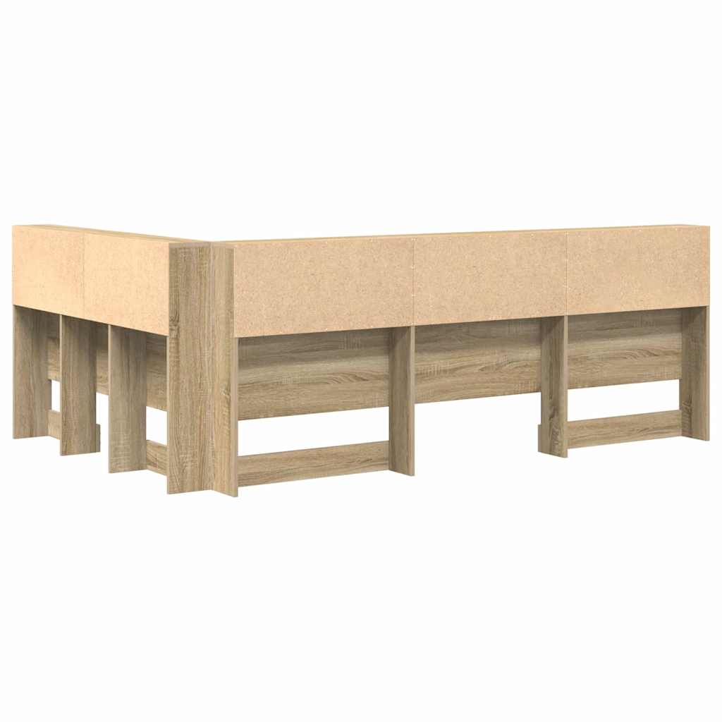 Storage Headboard with Shelf Sonoma Oak 120 cm Engineered Wood