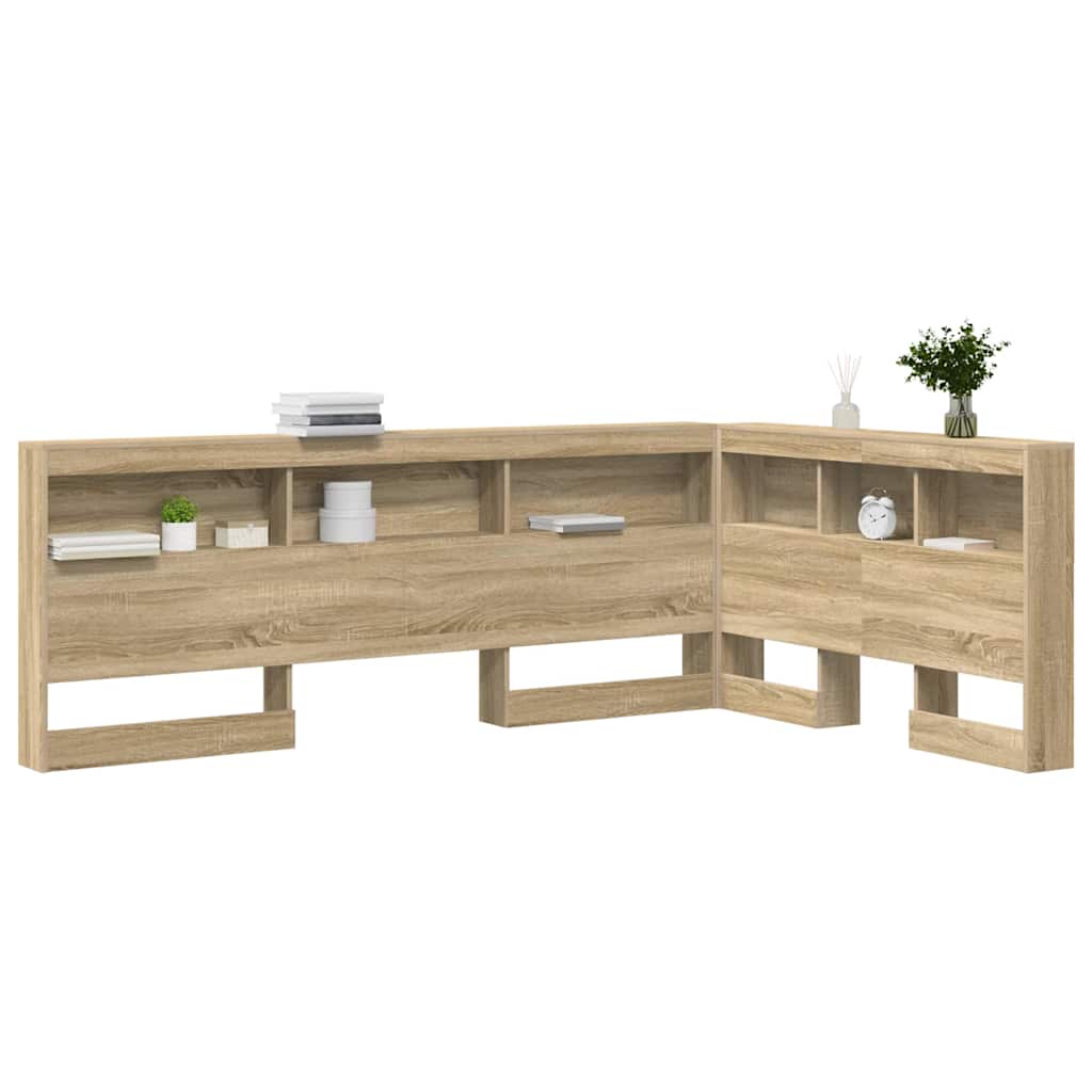 Storage Headboard with Shelf Sonoma Oak 120 cm Engineered Wood