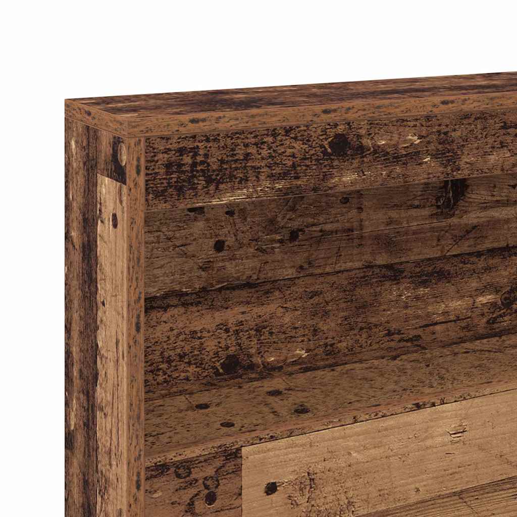 Storage Headboard with Shelf Old Wood 120 cm Engineered Wood