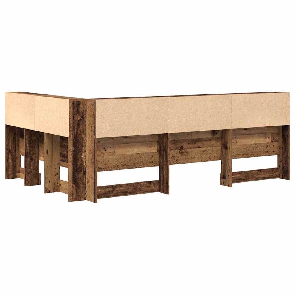 Storage Headboard with Shelf Old Wood 120 cm Engineered Wood