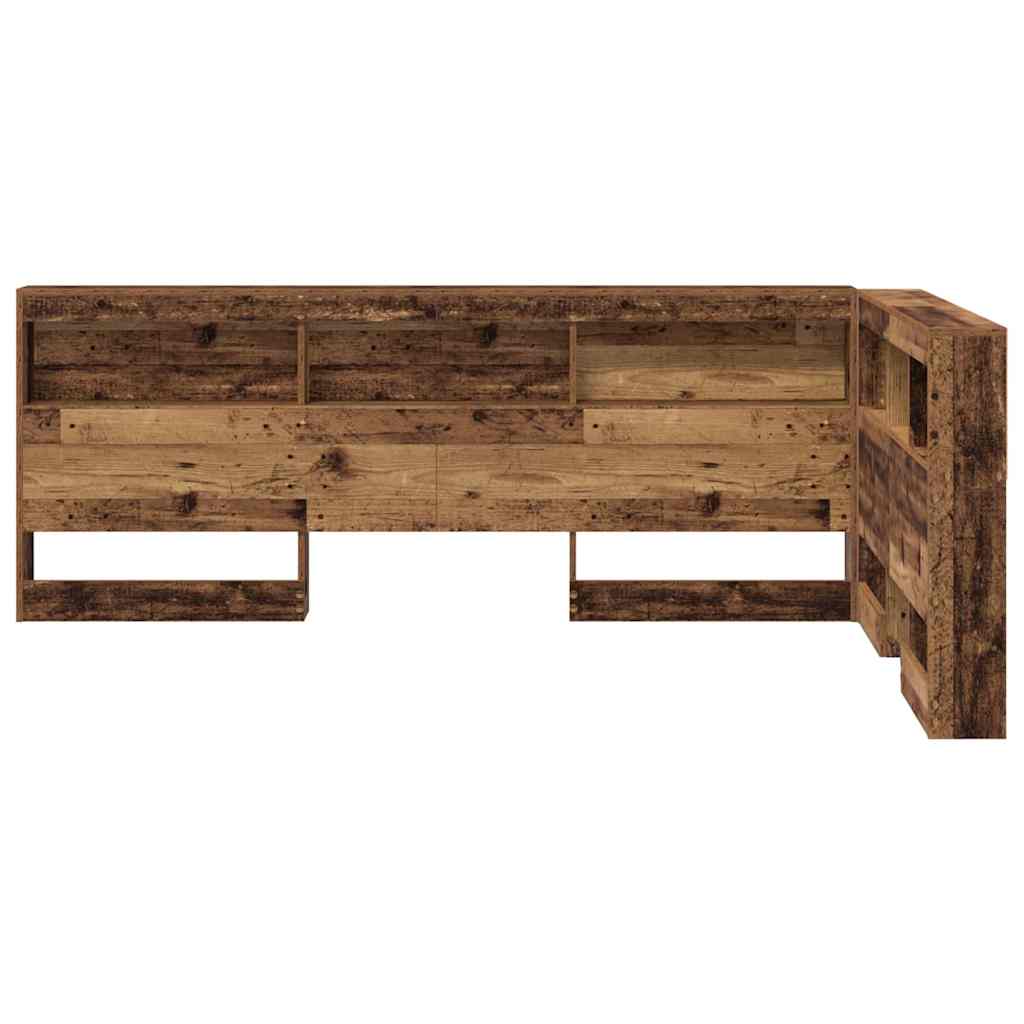 Storage Headboard with Shelf Old Wood 120 cm Engineered Wood