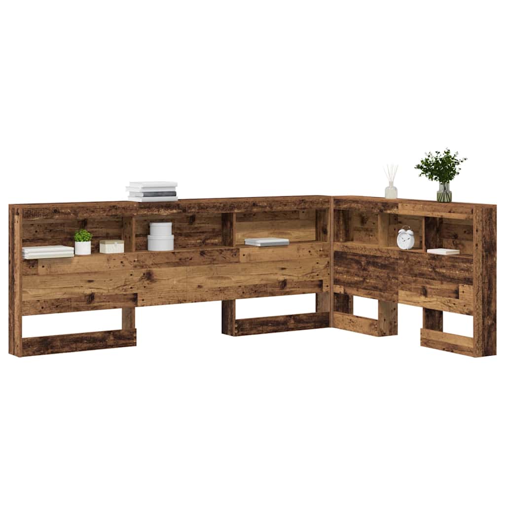 Storage Headboard with Shelf Old Wood 120 cm Engineered Wood