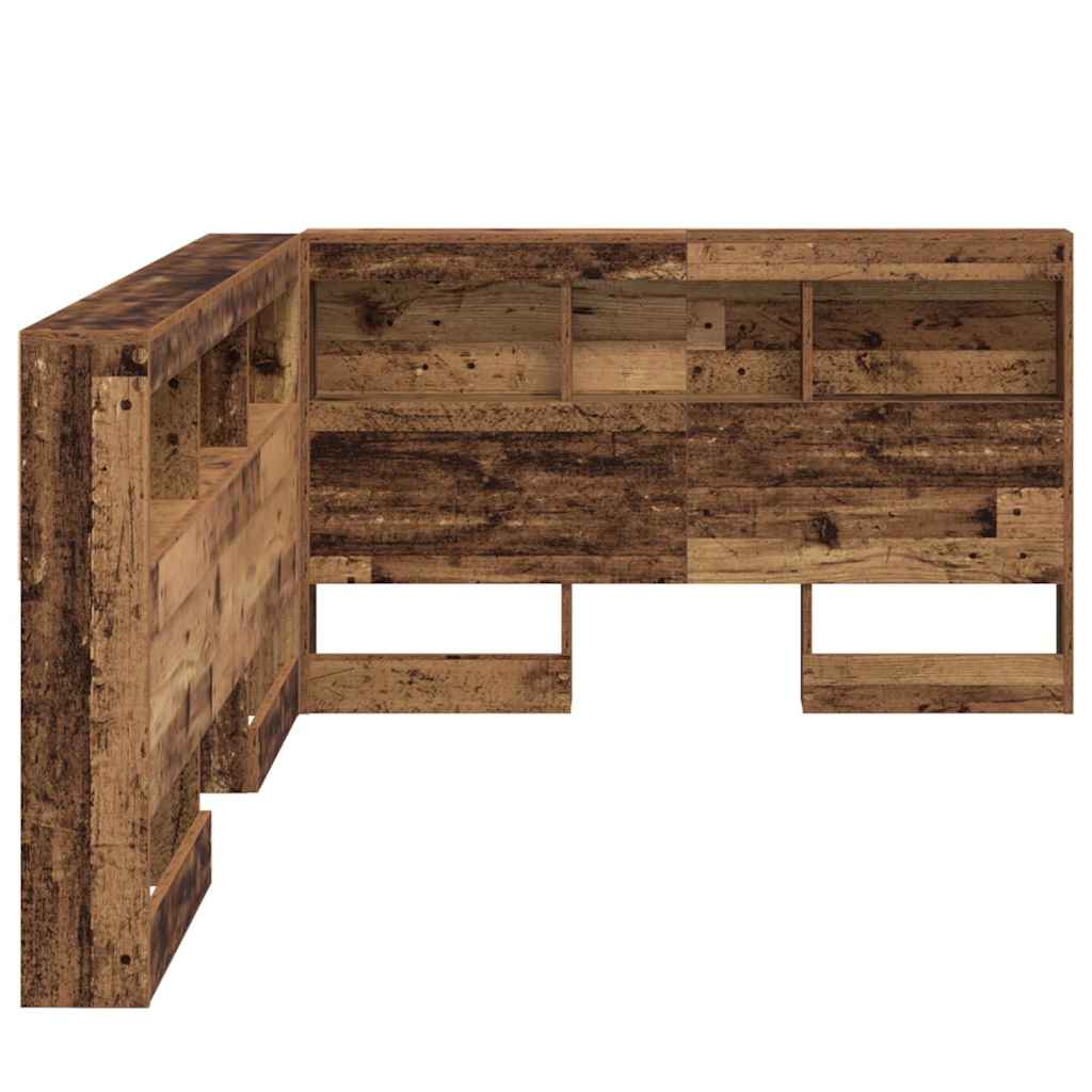 Storage Headboard with Shelf Old Wood 120 cm Engineered Wood