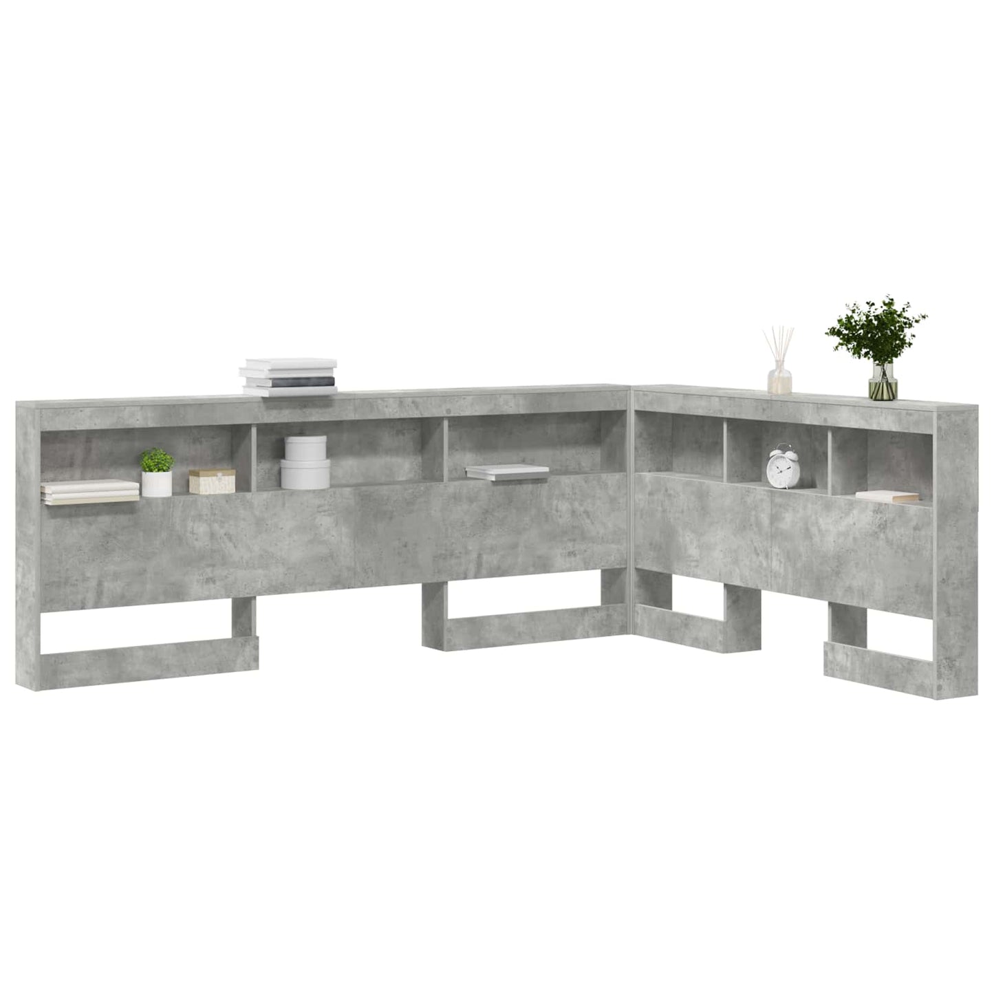Storage Headboard Concrete Grey 140 cm Engineered Wood