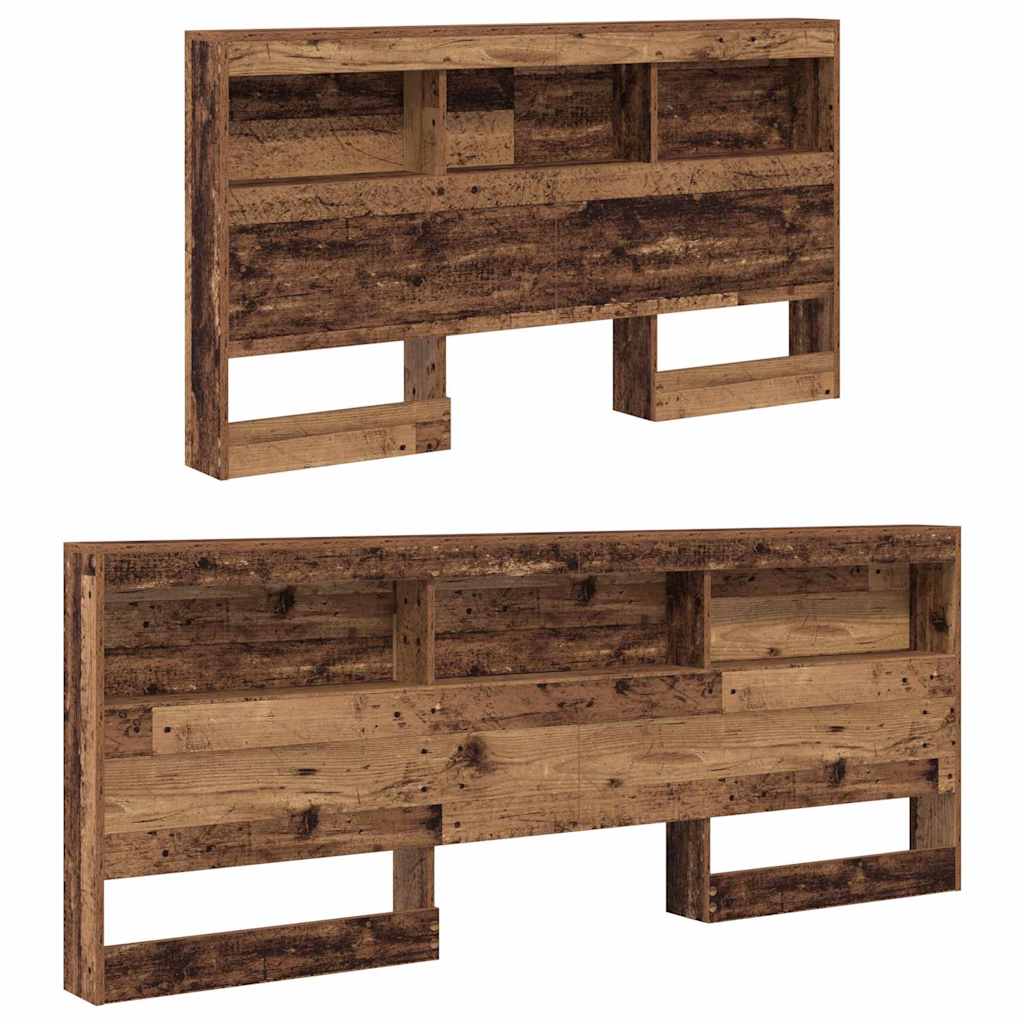 Storage Headboard with Shelf Old Wood 140 cm Engineered Wood