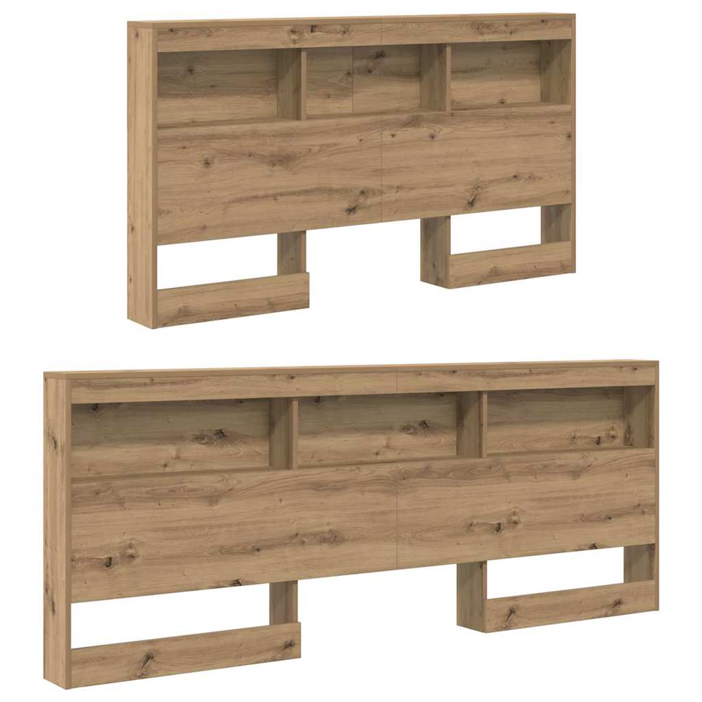 Storage Headboard with Shelf Artisan Oak 140 cm Engineered Wood