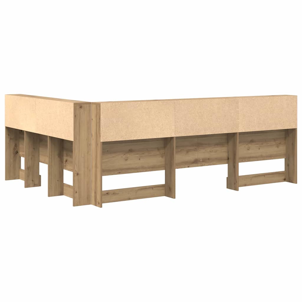 Storage Headboard with Shelf Artisan Oak 140 cm Engineered Wood