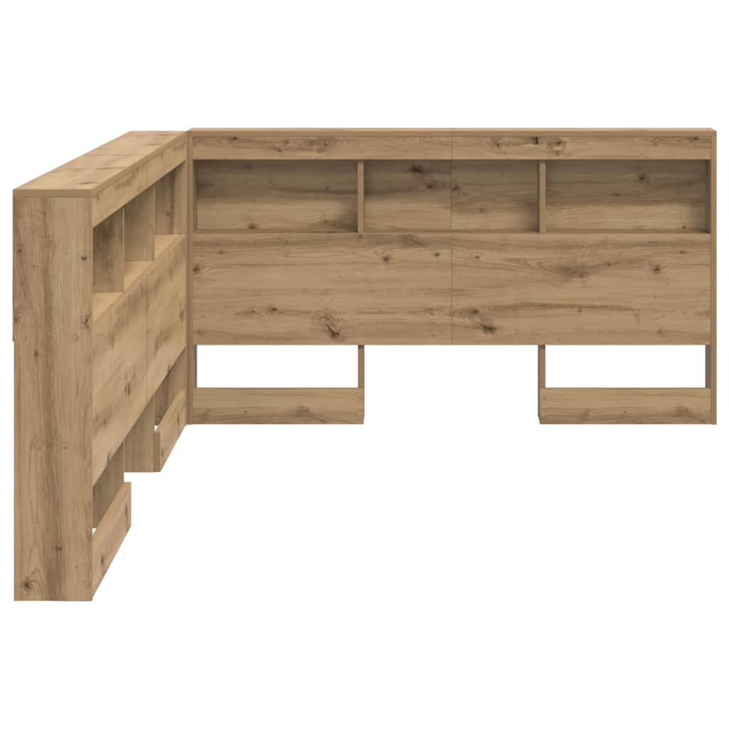 Storage Headboard with Shelf Artisan Oak 140 cm Engineered Wood