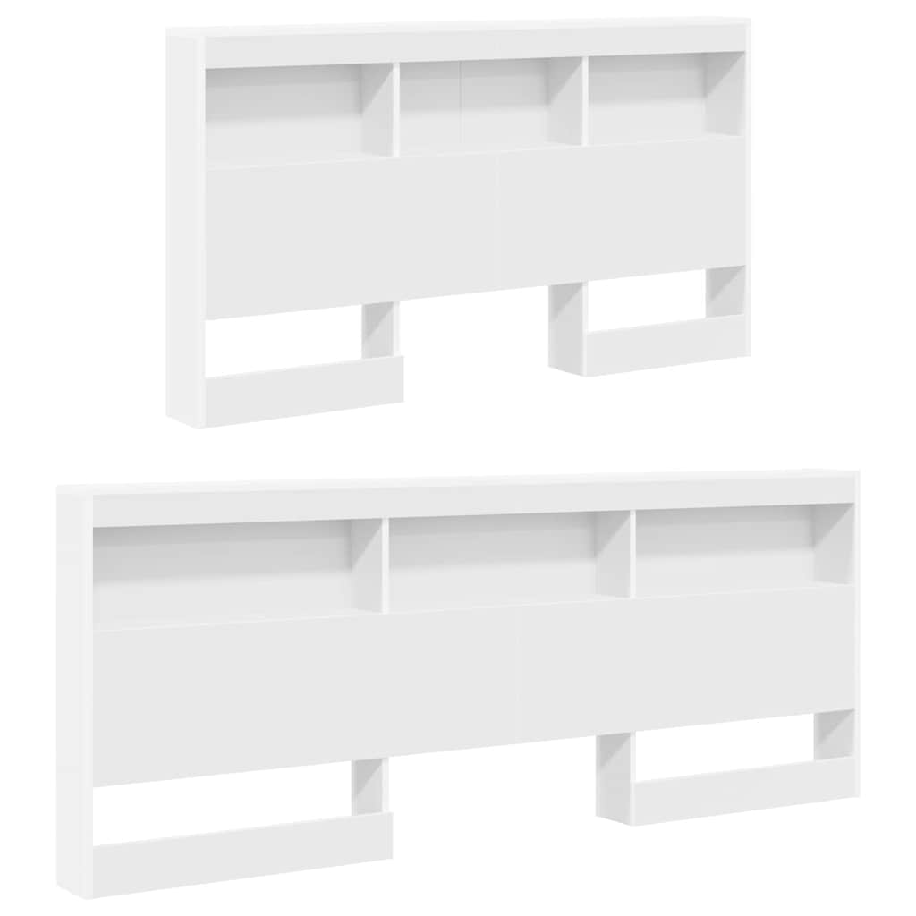 Storage Headboard with Shelf White 150 cm Engineered Wood