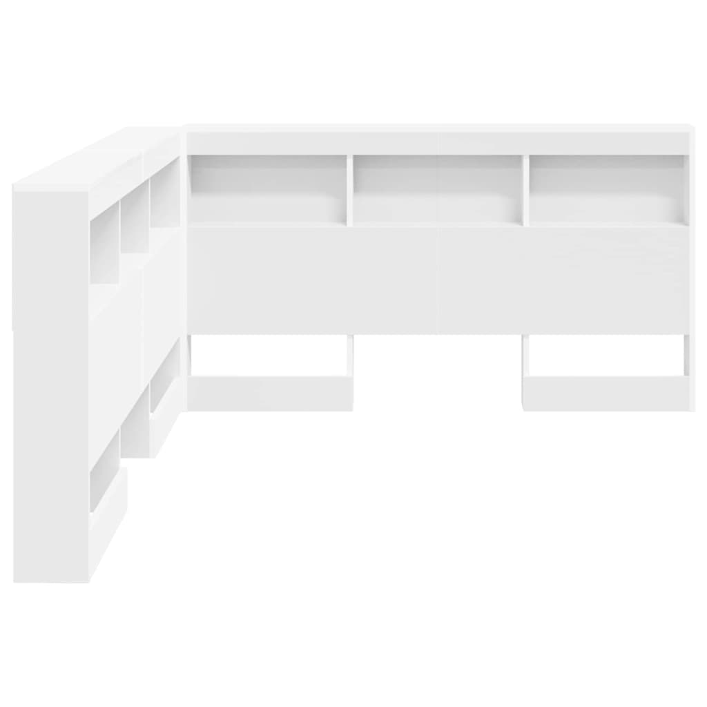 Storage Headboard with Shelf White 150 cm Engineered Wood