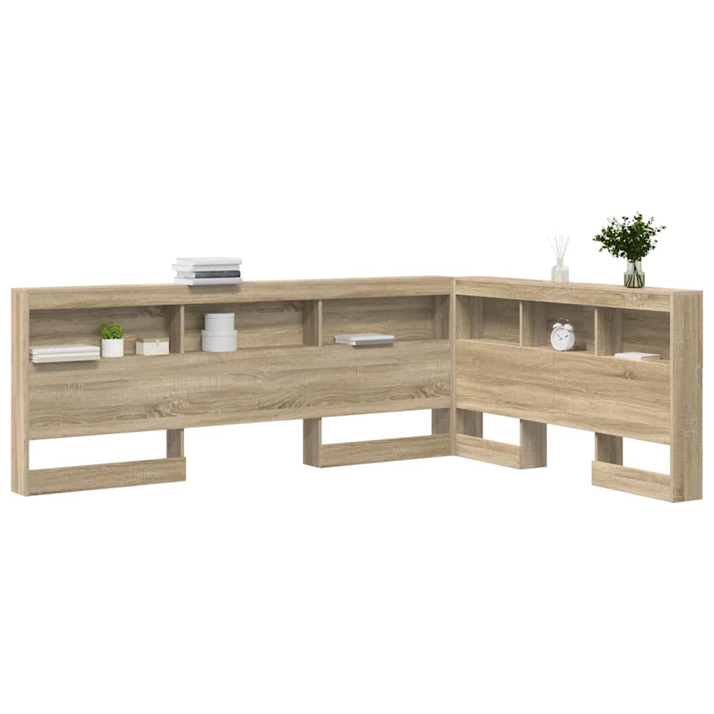 Storage Headboard with Shelf Sonoma Oak 150 cm Engineered Wood