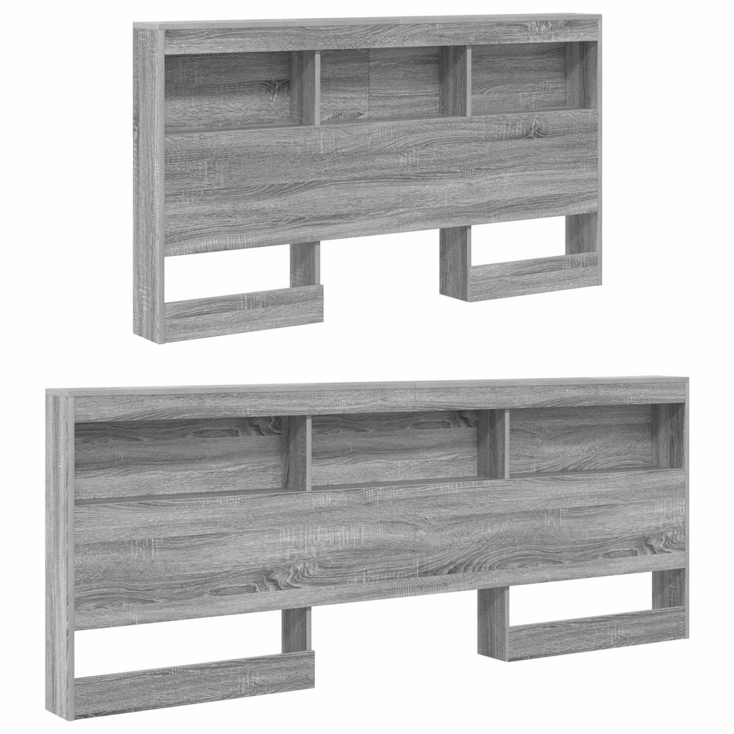 Storage Headboard with Shelf Grey Sonoma 150 cm Engineered Wood