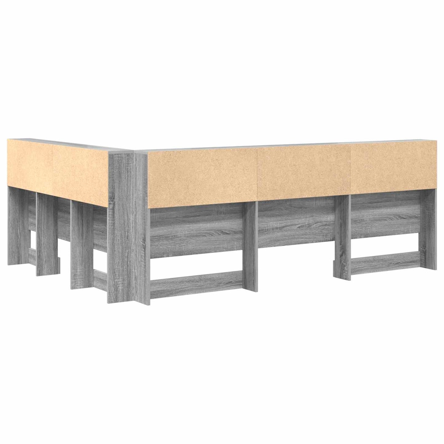 Storage Headboard with Shelf Grey Sonoma 150 cm Engineered Wood