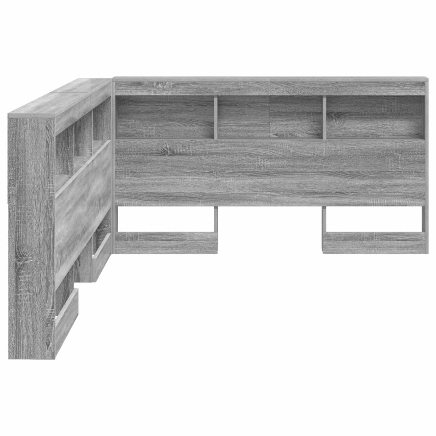 Storage Headboard with Shelf Grey Sonoma 150 cm Engineered Wood