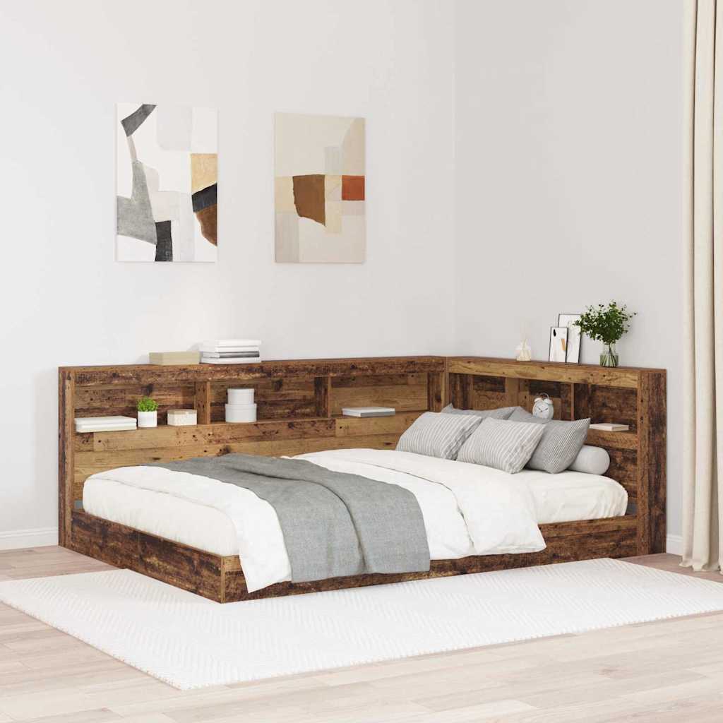 Storage Headboard with Shelf Old Wood 160 cm Engineered Wood